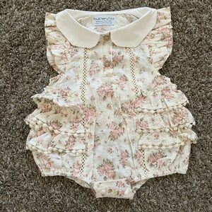 Floral Baby Romper with Ruffles